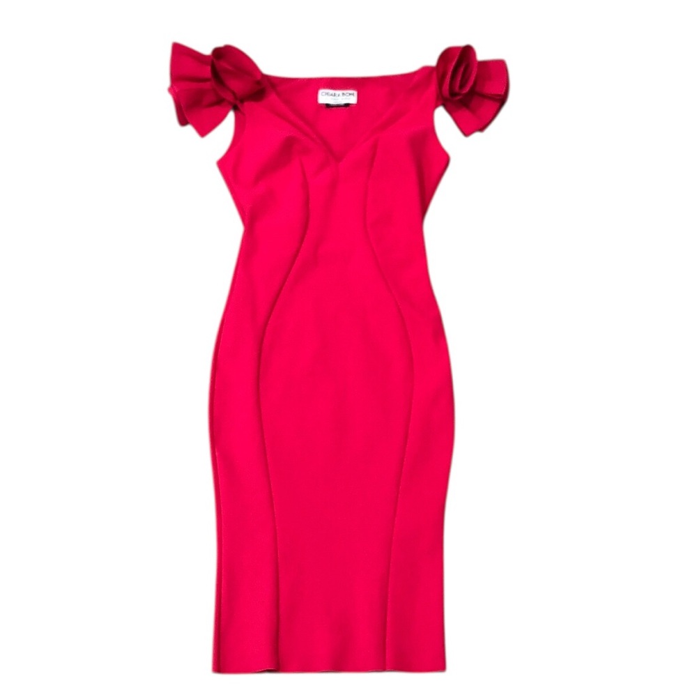 Chiara Boni Belvis Rosette Dress Size 2 Red